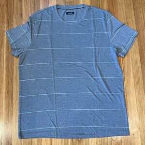 Alfani Gray Striped Short Sleeve Tee